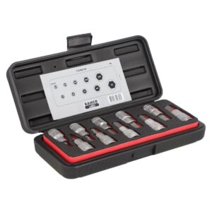 Juego De Bocallaves Imperiales Allen Hexagonales Bahco Con Encastre De 1/2 Pulgada En Caja Metalica - 10 Piezas